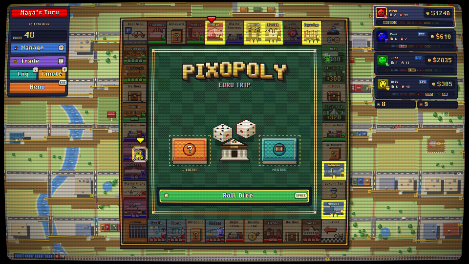 Screenshot: board map