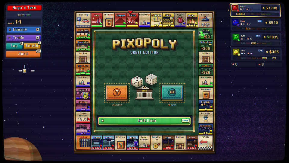 Screenshot: board space